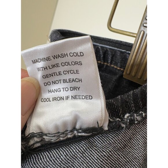 Heart & Heels Black Denim Strapless Dress Rhinestone Slit Juniors Size Large - Picture 11 of 13